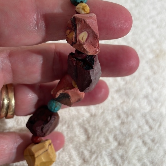 Natural Raw Cut Stone Choker Statement Necklace From Artisan in NC - Picture 5 of 10